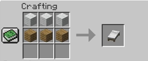 minecraft how to make a bed